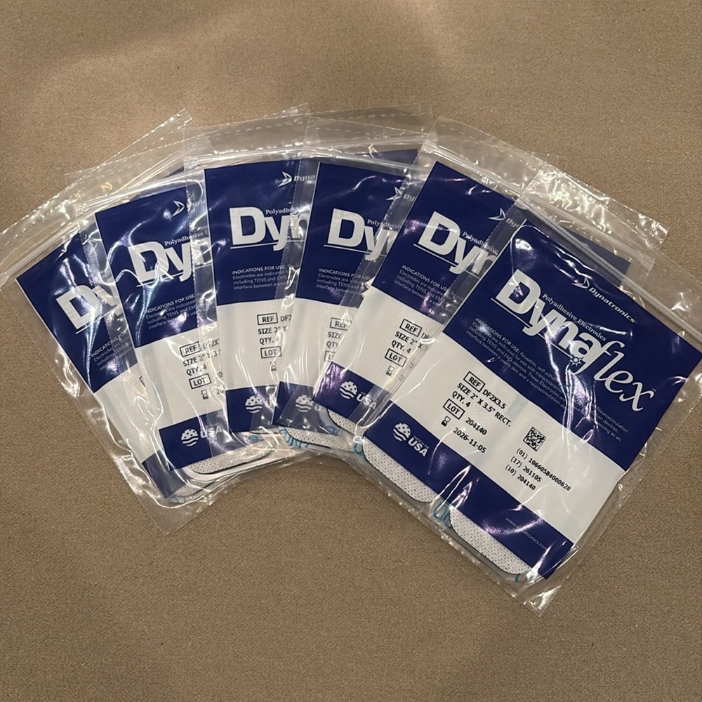 6 Packs (24) Dynatronics DynaFlex Spun Lace Fabric Electrode 2” X 3.5” Rectangle